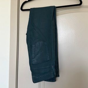Hudson Wax Coat Teal  Skinny Midrise pant